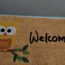 Owl - 17"x29" - Coir Door Mat with Heavy Duty Backing - Welcome Mats for Entryway, Porch - Anti-Slip PVC & Coconut Fiber Surface - Natural Home Accessories, Minimalist Original Design