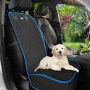 Front Seat Dog Cover for Car, Truck & SUV - Waterproof, Non-Slip Pet Car Seat Cover for Dogs - Durable, Easy to Install & Clean, Front Passenger Seat Protector for Pets & Vehicles (Blue)