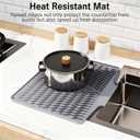 Silicone Sink Mat for Kitchen Countertops Kitchen Utensil Heat-Resistant Mat Silicone Dish Drain Mat Non-Slip Sink Mat Sloped Drainage Dish Drying Mat (Dark Gray)