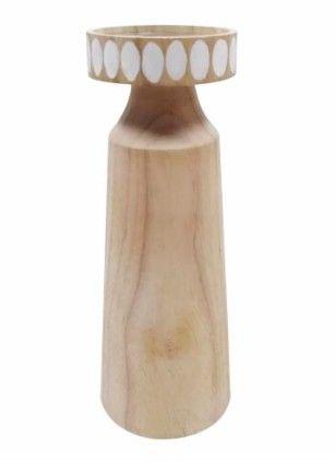 10 Inch Wood Candle HolderND 10 IN WOOD CANDLE HOLDER