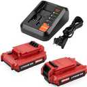 ANTRobut 2Pack 3.5Ah Replacement Porter Cable 20V Battery PCC680L PCC681L PCC682L PCC685L PCC685LP, with Porter Cable 20V Charger