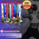 Medal Hanger Holder Display Wall Rack Frame-Medal Hanger Awards Ribbon Cheer,gymnastics,soccer,softball Holder Display Custom Rack for 60 Medals Easy to Install Easy to use