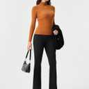 AFITNE Women's Flare Leggings High Waist Yoga Pants with Pockets Tummy Control Workout Casual Bootcut Pants (Black628)