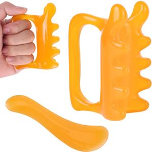 5 x 2pc Fascia Massage Tools, Portable Handheld Myofascial Release Massager for Cellulite Muscle Knots for Deep Tissue Massage Skin Tightening (Yellow)