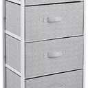 Amazon Basics Fabric 4-Drawer Storage Organizer Unit for Closet, White