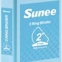 SUNEE 3 Ring Binder 2 Inch D Ring, Clear View Binder Three Ring PVC-Free (Fit 8.5x11 Inches) for School or Office Supplies, Sky Blue, 1 Pack