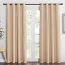 NICETOWN Room Darkening Biscotti Beige Curtain - Modern Design Light Reducing & Privacy Protection Short Window Drape/Drapery for Kid's Adult Room, 52x84 inches, 1 Piece,