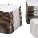 50 Pack 4x4x4 Inches Shipping Boxes, Small Corrugated Cardboard Boxes for Mailing and Packing, White