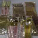 Gold Silverware with Pink Handle