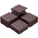 Goovilla 27 sq. ft Plastic Interlocking Deck Tiles27PCS Waterproof Patio Balcony Flooring, 12"x12" Outdoor Interlocking Deck Tile for All Weather Porch Poolside Grass Dirty, Decking Tiles, Dark Brown