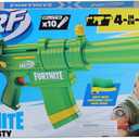 Nerf Fortnite SMG-Zesty Blaster, 10 Nerf Elite Darts, 10-Dart Clip, Removable Stock & Barrel, Fortnite Gifts for Boys & Girls, Large