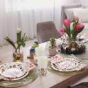 FoldTier 350 Pcs Easter Plates and Napkins Set Include 100 Egg Paper Plates 50 Cups 50 Napkins 50 Sets Cutlery Easter Party Supplies Disposable Tableware for Table Decoration, Serve 50 Guests