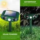 2 Pcs Solar Ultrasonic Animal Repeller Outdoor Deer Repellent Devices with Motion Sensor Waterproof Solar Animal Deterrent to Scare Cat Dog Squirrel Rabbit Raccoon Skunk Repellent for Yard Garden Lawn