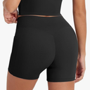 MOOSLOVER Women Biker Shorts with Pockets High Waisted Workout Tummy Control Gym Running Athletic Yoga Shorts, L