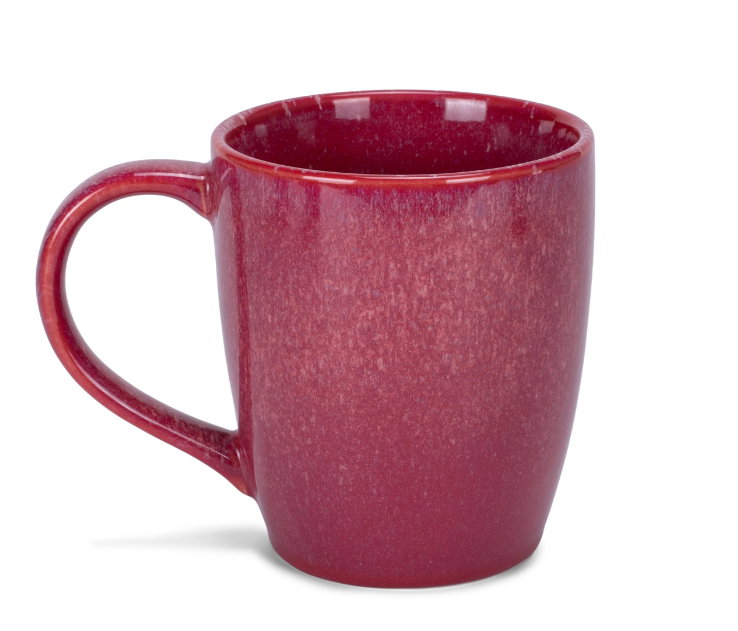 Elanze Designs Reactive Glaze 17 ounce Ceramic Curved Body Mugs Set of 1, Maraschino Red Elanze Designs Reactive Glaze 17 ounce Ceramic Curved Body Mugs Set of 1, Maraschino Red