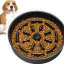 Pawaboo Ceramic Slow Feeder Dog Bowls, 1.5 Cups Dog Slow Feeder Bowl for Small/Medium Breed, Dog Dishes to Slow Down Eating, Puzzle Dog Food Bowl with Anti-Slip Pad, Dog Maze Bowl, 8.5in, Black (1.5 Cups-Small/Medium Dog)