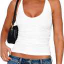 Matunana Women Halter Tops Going Out Tank Top Sexy Sleeveless Scoop Neck Cute Backless Shirt Summer Y2k Trendy 2026 White L