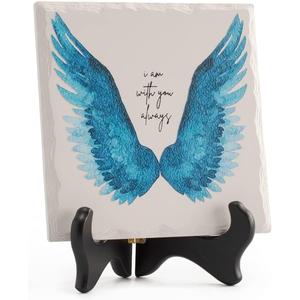 LukieJac Memorial Gifts - In Loving Memory Of Loved One Mother Father Sympathy Gifts For Loss Of Mom Bereavement/grief/condolence/remembrance Angel Wing Funeral Home Decor Wooden Sign Plaque, 66 Inch