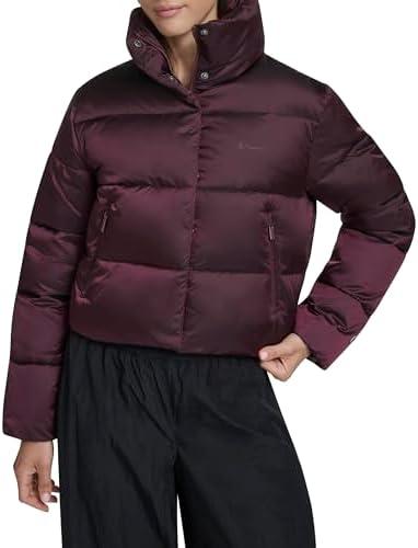 Champion womens Cropped Puffer Jacket,L