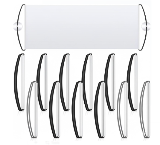 12 Pcs DIY Blank Vinyl Banner Kit, Handheld Retractable Banner White Roll up Banners Dry Erase Custom PVC Plain Banner for Birthday Party, Protests, Sports, Concert, Cheer Congratulations, Team Spirit