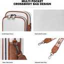 Small Crossbody Bags for Women Trendy,Vegan Leather Cell Phone Purse Crossbody Handbag Purse with Built in Wallet (Beige & Brown)