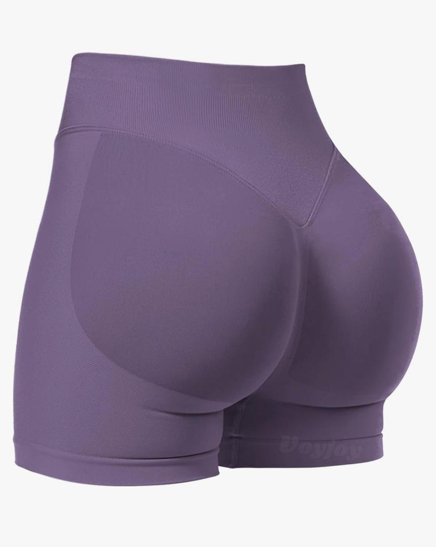 Women Workout Impact Shorts, Scrunch Butt Lifting Gym Seamless Booty Biker Shorts, Size: M