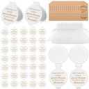 Geetery 50 Set 2.36 Inch Inspirational Compact Mirror Bulk Women Small Gifts Graduation Party Favors Purse Pocket Mirror with Thank You Tag Organza Bag for Teacher Coworker Employee(White)