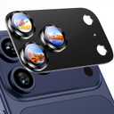 Uyiton Compatible with iPhone 17 Pro Camera Lens Protector - [Not Easy to Break][Strong Adsorption][Case-Friendly] Metal Tempered Glass Rear Camera Screen Cover - Black Titanium