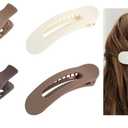 4 Pack French Flat Hair Clips for Women Large Matte Flat Claw Clips, No-Slip Hair Clips for Thick & Thin Hair, Strong Hold Styling Barrettes, French Flat Hair Accessories