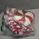 2 Pcs Huge Sequin Velvet Peppermint Sprays Ornament Glitter Lollipop Candy Christmas Topper Picks Stripe Ribbon Bows for Xmas Tree Fillers Wreath Craft DIY Home Decor (Red and White, 26 x 11 Inches)