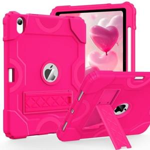 Cantis Case for iPad 11-inch (A16) 2025/ iPad 10th Generation 2022 (10.9 inch), Shockproof Cover 10th Generation with Pencil Holder & Kickstand, Hot Pink
