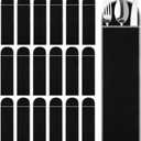Weewooday 18 Pieces Anti-tarnish Silverware Storage Bags - Velvet Flatware Organizer Sleeves for Teaspoons, Cutlery & Utensils | Elegant Black Design