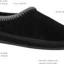 Lands' End Hearth Warm Fuzzy Slip On Slippers for Women, Indoor Outdoor Comfortable Suede Womens Slippers Size 6 to 11, Brown or Black (8)