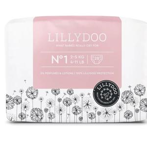 LILLYDOO Skin-Friendly Nappies Size 1 (2-5 kg), FSC Blend, Pack of 24