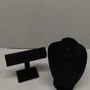 Juvale Necklace Display Stand & Bust Set - 2-Piece, Black Velvet, Modern Freestanding - Necklace Holder Stand & Bracelet Holder Display - Jewelry Showcase for Vendors & Photography