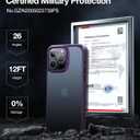 TORRAS Shockproof for iPhone 15 Pro Max Case Purple, [12FT Military Grade Drop Tested] Translucent Slim Protective Matte Hard Back Phone Case for 15 Pro Max Phone Case, Purple