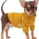 LOPHIPETS Dog Turtleneck Sweaters for Teacup Chihuahua Yorkie Puppy Cat Clothes, Yellow (XX-Small for 0.5-1.2 lbs)