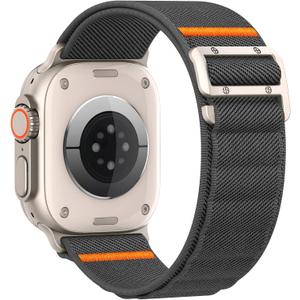 Sport Band Compatible with Apple Watch Ultra 3/2/1 Band 49mm 46mm 45mm 44mm 42mm 41mm 40mm 38mm Men Women, Stretchy Nylon Loop Strap with G-Hook for iWatch Series Ultra 11 10 SE 9 8 7 6 5 4 3