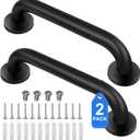 2 Pack Shower Grab Bar, Stainless Steel Bathroom Grab Bar, Shower Handle, Bath Handle, Grab Bars for Handicap Elderly Seniors Bathroom Safety Grab Bar (12 InchBlack)