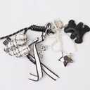 Cute Bag Charms Keychain Heart Handbag Accessories Key chains Decor for Women Girls Purse Ornament (Black)