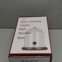 TMKEFFC Smoking Cloche For Food Drinks With Wood Base, Cocktails Smoke Infuser Accessory, Glass Dome for Smoker Gun