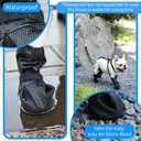 Waterproof Dog Boots for Small/Medium Dogs -Dog Paw Protectors Dog Suspender Boots Anti-Slip Pet Shoes for Outdoor Walking, Reflective Stay-On,Dirt-Proof Comfortable Booties (Black, Large)