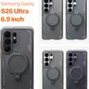 TORRAS Ostand Q3 Air for Samsung Galaxy S26 Ultra Case with 360 Magnetic Stand, Fit for MagSafe, Airbag Cushion, Mil-Grade Drop Tested, Shockproof Phone Case for S26 Ultra 6.9", Shadow Black