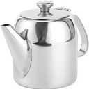 0.5 L Stainless Steel Teapot - Coffee Pot Teapot Stainless Steel Kettle Cold Water Jug Short Spout for Restaurants, Conference Rooms, Living Room, (20 oz)
