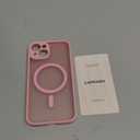 CANSHN Magnetic for iPhone 13 Case, Upgraded [Full Camera Protection] [Compatible with Magsafe] [Translucent Matte] Shockproof Protective Phone Case for iPhone 13 6.1" - Pink