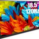 18.5 Inch Large Portable Monitor for Laptop, 120Hz 1080P FHD IPS Portable Travel Second Screen Display for/Phone/Xbox PS4/5, 125% sRGB, Dual Speakers, VESA & Storage Bag