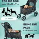 Zoosky Pet Stroller for Large Dogs up to 110lbs, Large Pet Stroller for Multiple Pets, All-Terrain with Adjustable Handle & Mesh Dual-Window, 1680D Waterproof Oxford Fiber