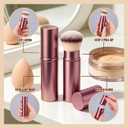 Beauty Sponge & Retractable Makeup Brush Set - 9 PCS Makeup Sponge Applicator Tool Set With Powder Puffs Beauty Sponges & Retractable Kabuki Brush for Foundation, Concealer, Liquid, Cream & Powder