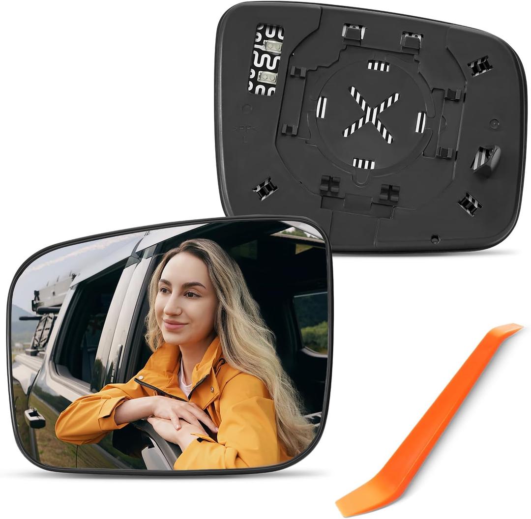 Compatible with Nissan Rogue Driver Side Mirror 2008 2009 2010 2011 2012 2013 2014 2015, Nissan Rogue Select 2014 2015, Left Side Mirrors Replacement Glass with Backing Plate, Power Heated