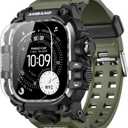 amBand Rugged Case with Band for Apple Watch Ultra 3/2/1 49mm, M3 Military Grade Shockproof Cover, Includes Screen Protector Kit, Tactical Band for Men - Compatible with iWatch Ultra, Army Green